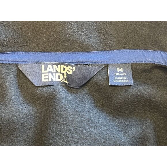 Lands' End Mens Full Zip Fleece Vest Black Size M Oeko-Tex - Picture 6 of 11